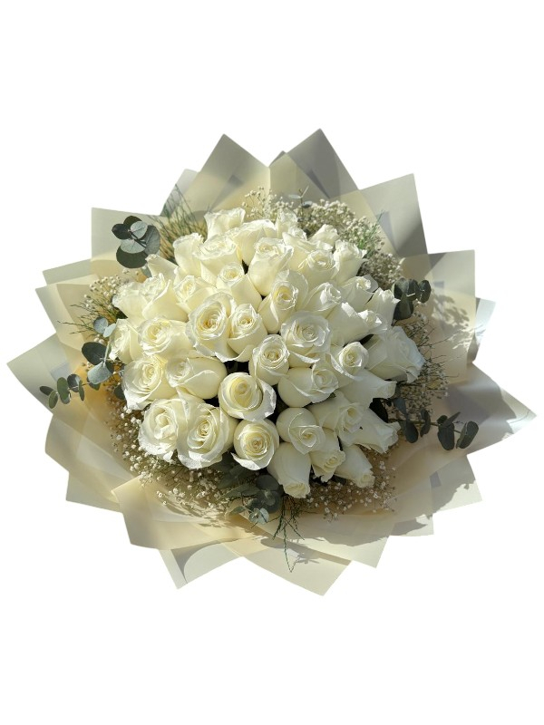 41 Kere Maşallah: İthal Beyaz Gül Buketi