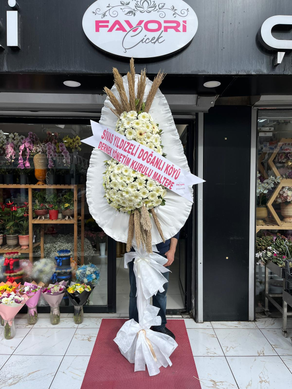 Beyaz Gerberalı Açılış Çelengi