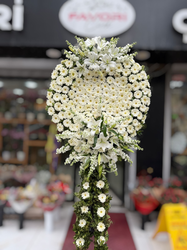 Beyaz Renkli Merasim Çelengi