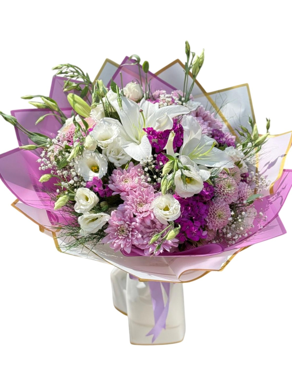 Lilyum, Lisyantus ve Krizantem Aranjmanı