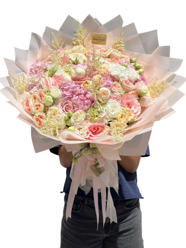 Pembe Şampanya Lüks Buket