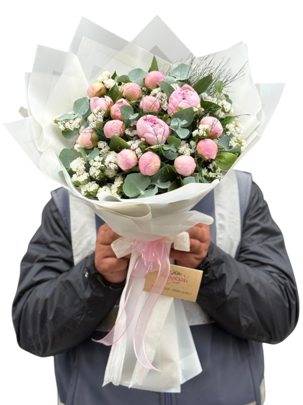 Pudra Pembe Şakayık Buketi