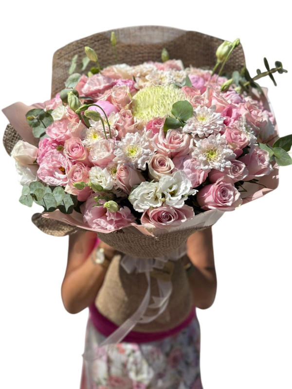 Pudra Rüyası Premium Gül Buketi