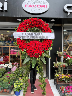 Kırmızı Gerbera Cenaze Çelengi