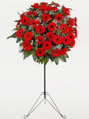 Kırmızı Gerbera Ferforje Çelenk