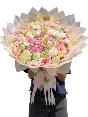 Pembe Şampanya Lüks Buket