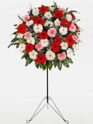 Renkli Gerbera Ferforje Aranjmanı